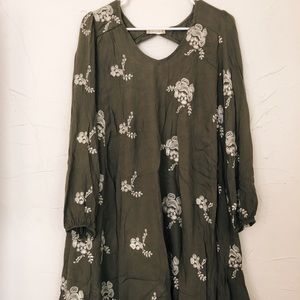 ALTAR’D STATE | green dress with white flowers